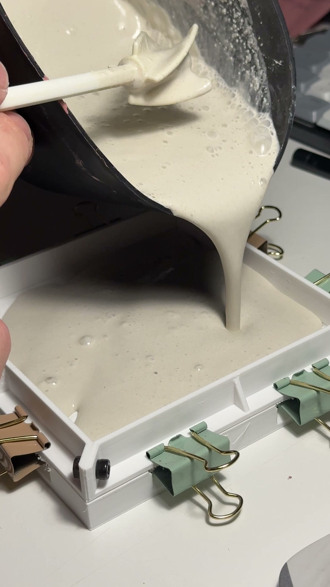 Casting Gypsum into Clamped Formwork